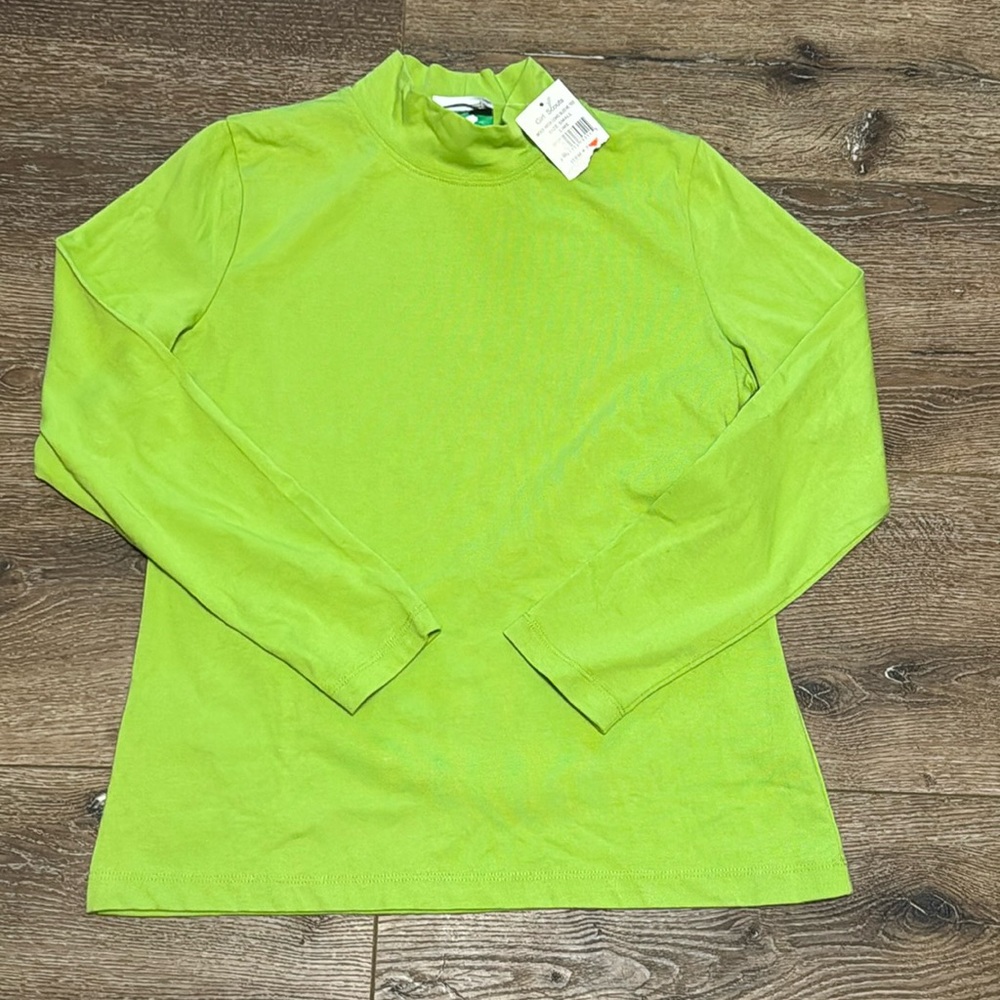 Girl Scouts mock neck long sleeve tee lime green small